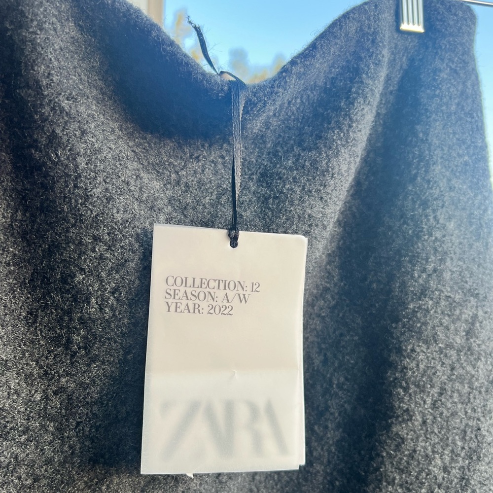 🆕 ZARA 💯Wool Maxi Skirt Gray High Waist Straight Long Midi Collection 12 Size M - Picture 13 of 15